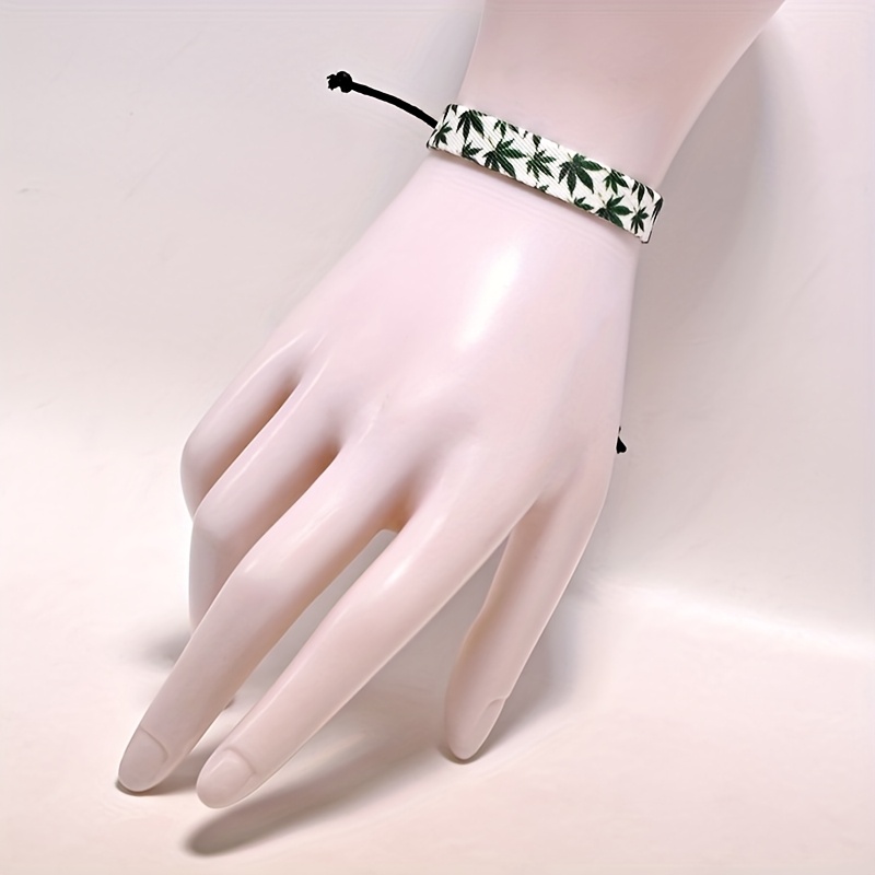Creative Printed Leaves Adjustable Bracelet, Unisex